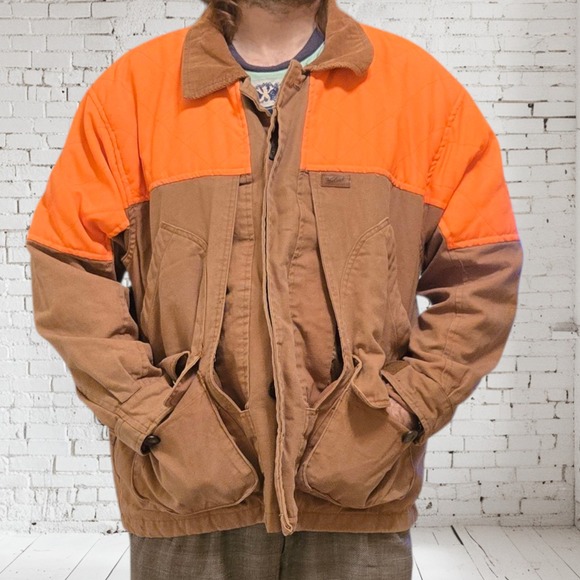 Woolrich Other - Woolrich Outdoor‎ Guide Collection Hunting Jacket Brown Orange Size L 1990s Mens